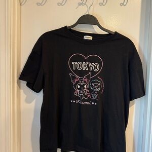 Sanrio brand size medium Kuromi Black Tee with Pink Accents